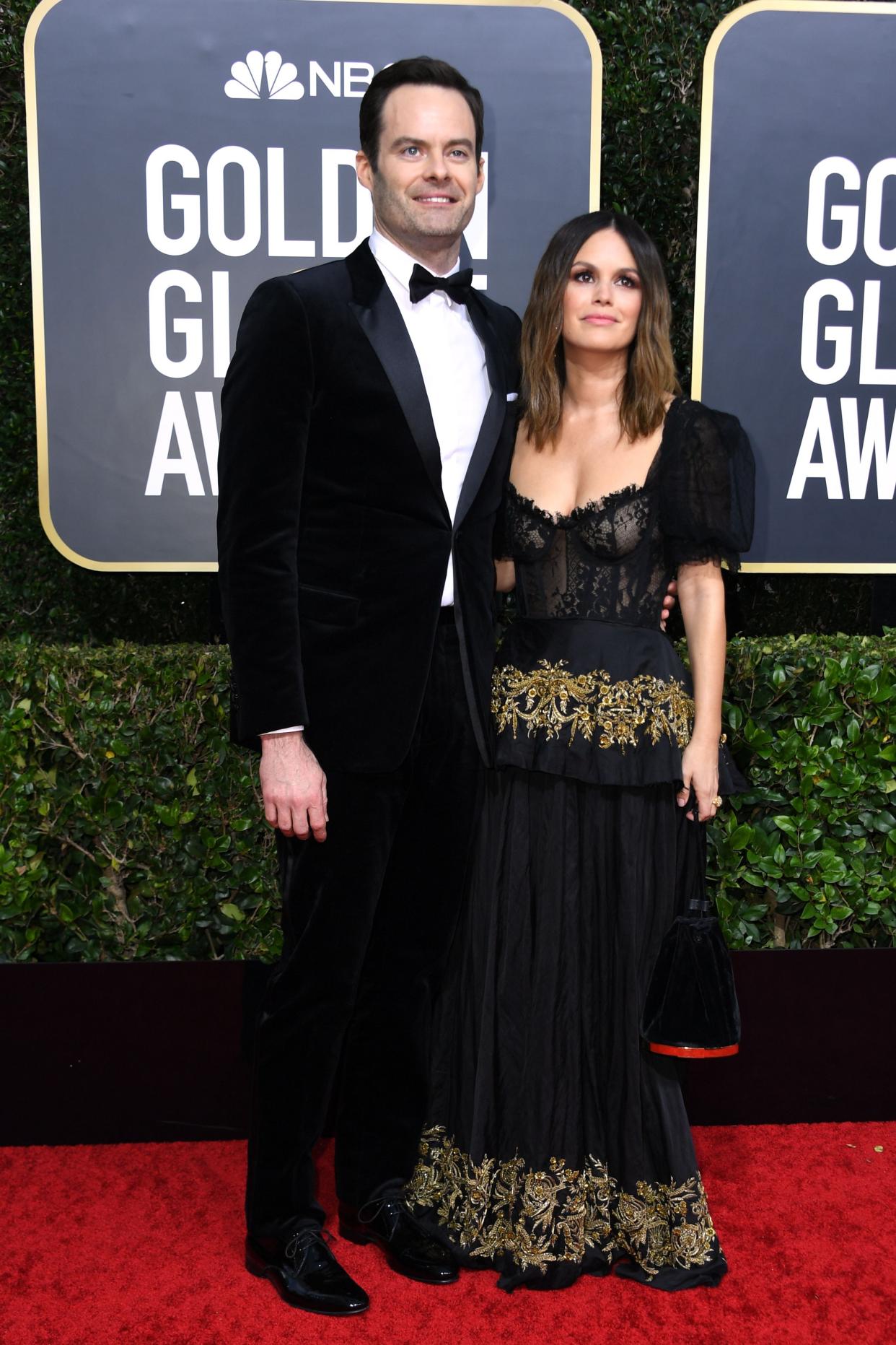 Rachel Bilson and Bill Hader on the Golden Globes red carpet