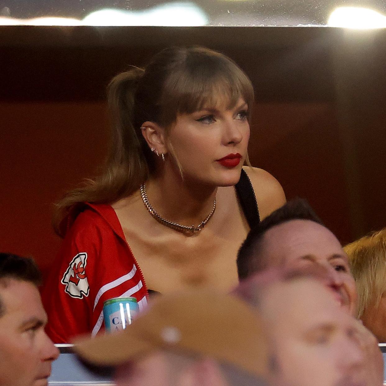  Taylor Swift at the Chiefs vs. Broncos game on October 12. 