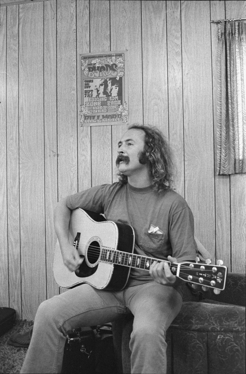 This image released by Sony Pictures Classics shows musician David Crosby in a scene from the documentary "David Crosby: Remember My Name." (Sony Pictures Classics via AP)