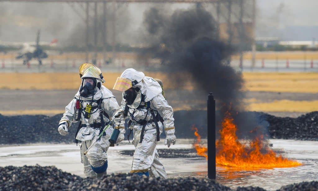 File image: Presence of PFAS in firefighting chemicals means they often are found on military bases and in adjacent groundwater (US Air Force/Airman 1st Class Michael X Beyer)