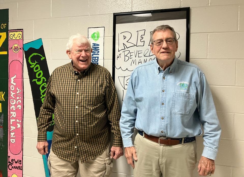 Glen Patterson, left, and Bill Lobb were the first administrators at Beverley Manor Middle School when it opened in 1989. Patterson was the principal and Lobb the assistant.