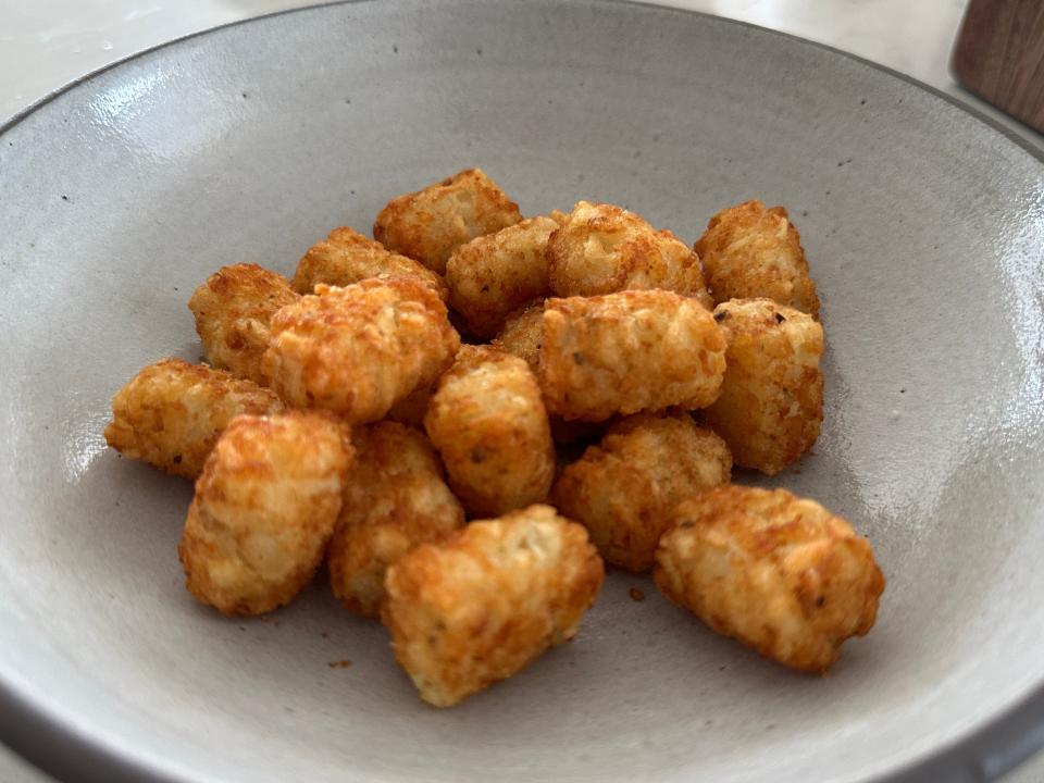 bowl of air fried  tater tots