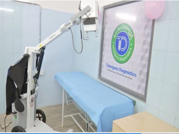 Inside visual of a mini hub set up to provide basic diagnostic facilities free of cost to the poor in Telangana. 