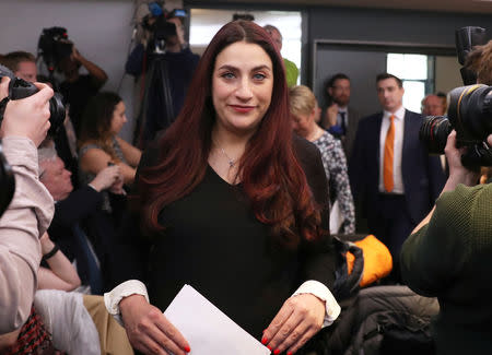 Britain's Labour Party MP Luciana Berger arrives at a news conference in London, Britain, February 18, 2019. REUTERS/Simon Dawson