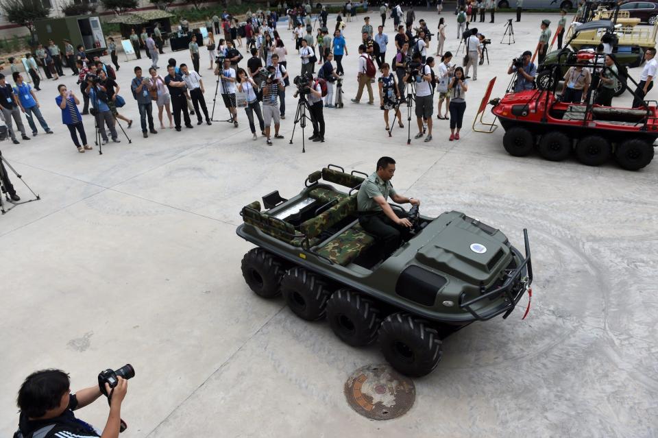 Chinese PLA military cadet amphibious vehicle