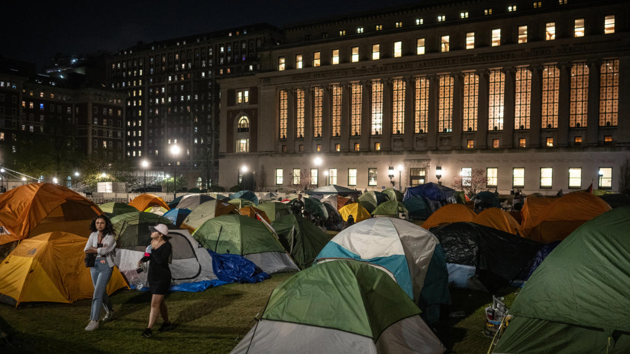  Tent encampment at Columbia University. 