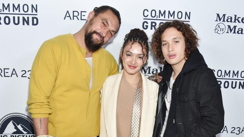 Jason Momoa, Lola Iolani Momoa and Nakoa-Wolf Momoa. Photo by Gregg DeGuire/Variety via Getty Images.