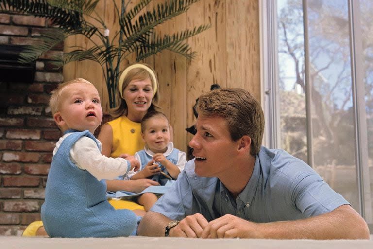 Ryan con sus hijos, Tatum y Griffin y su entonces esposa, Joanna Moore