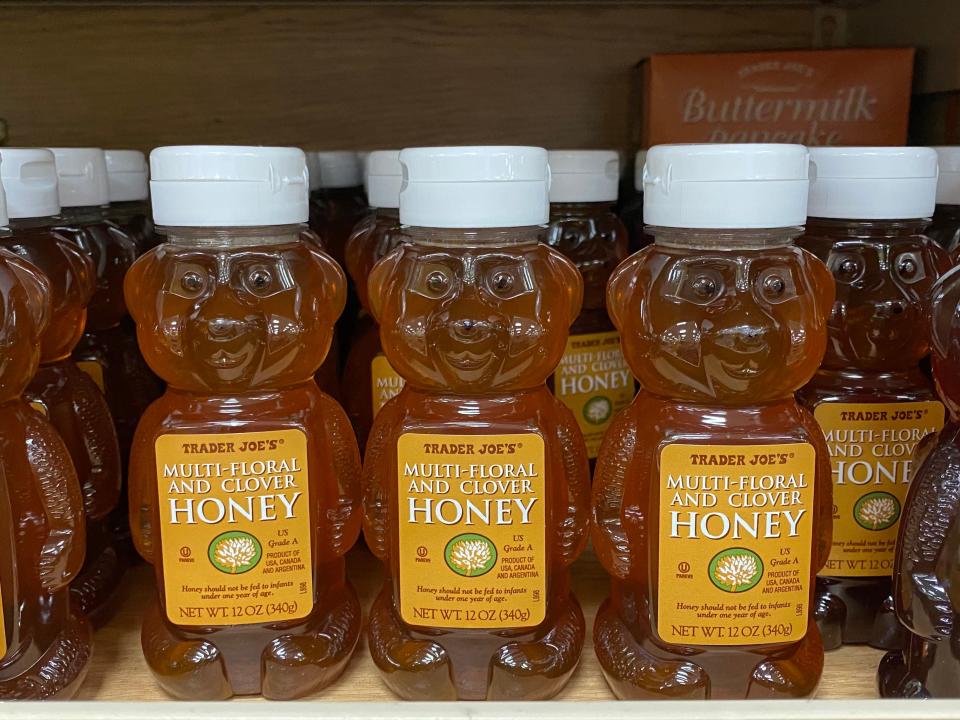 Trader Joe's honey bears on shelves