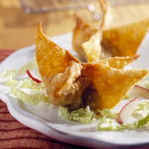 Chicken and Peach Wontons