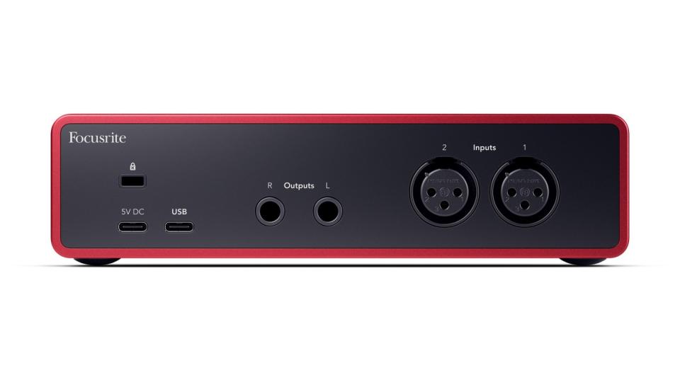 Rear panel of the Focusrite Scarlett 2i2