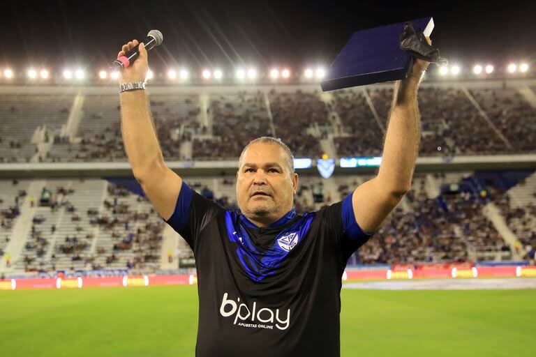 Chilavert, durante un homenaje en Vélez en 2022