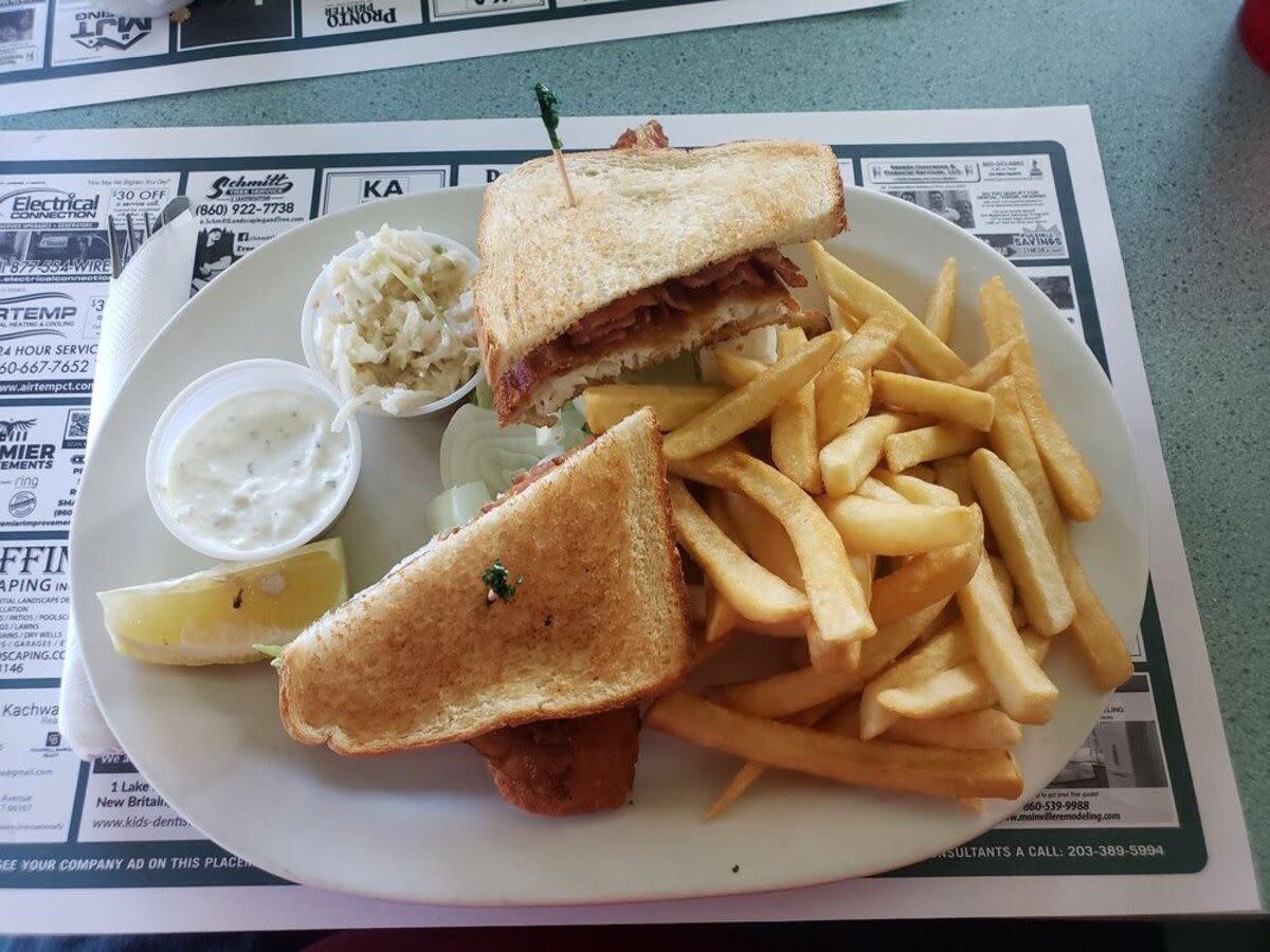 Fish Sandwich With Fries, Olympia Diner, Newington, Connecticut