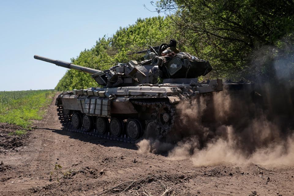 A Ukrainian tank in Donetsk region on 11 June, 2022 (REUTERS)