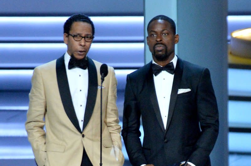 Ron Cephas Jones (L) and Sterling K. Brown starred together on "This Is Us." File Photo by Jim Ruymen/UPI