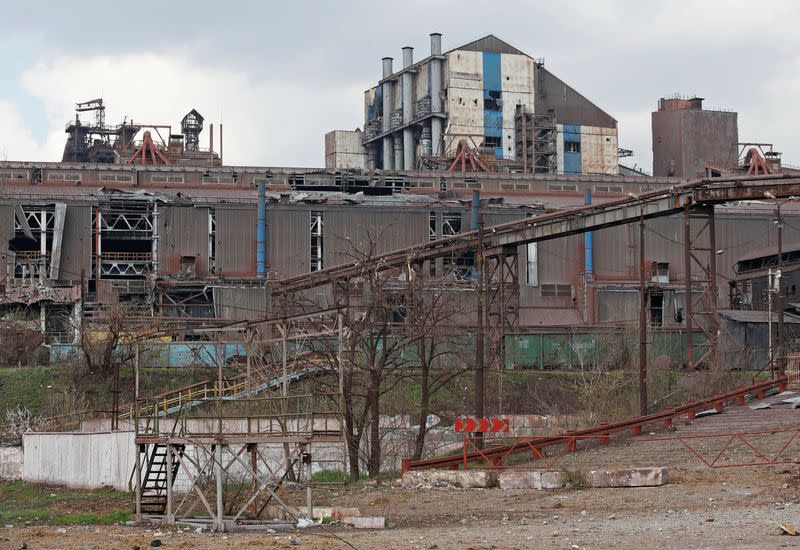 A view shows the Illich Steel and Iron Works in Mariupol