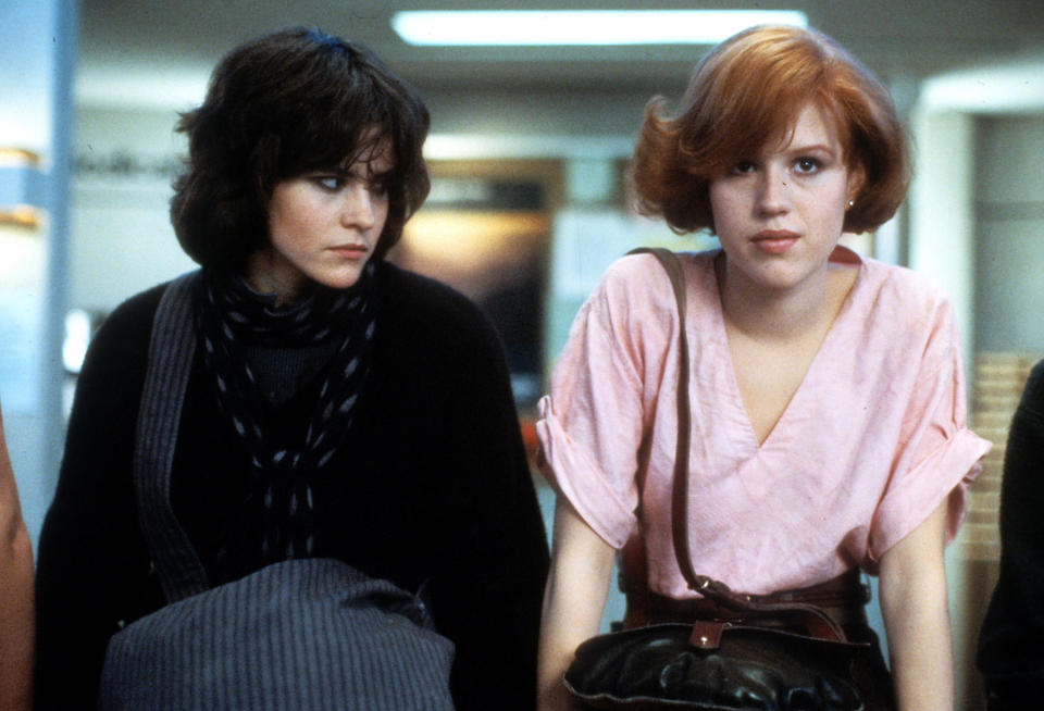 Ally Sheedy and Molly Ringwald (in a scene from The Breakfast Club) reunited 37 years after the 1985&#39;s film release. (Photo: Universal Pictures/Getty Images)