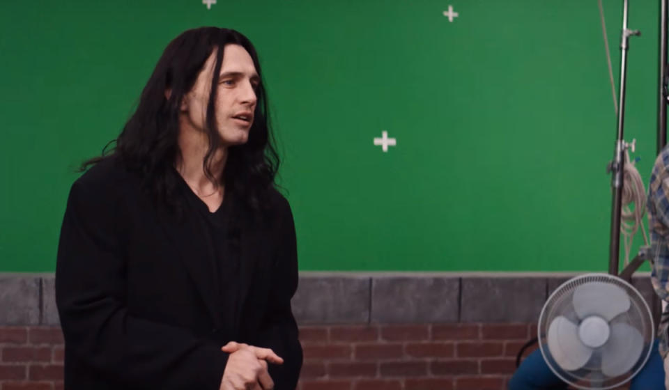 James Franco stars as his former director, Tommy Wiseau – Credit: A24