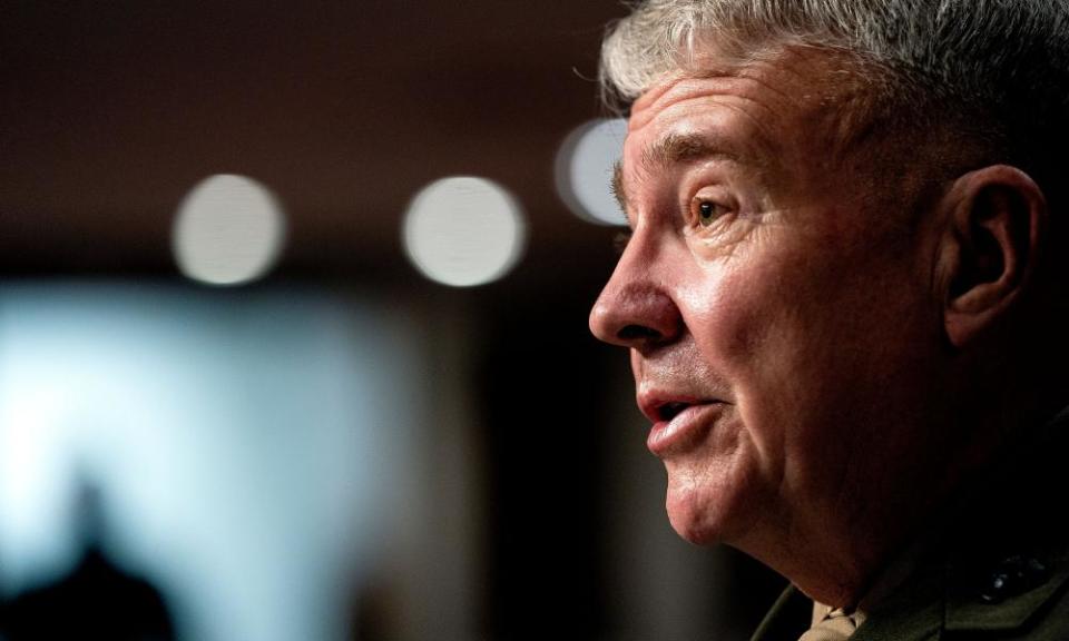 Kenneth McKenzie, commander of the US Central Command, speaks at the US Senate hearing