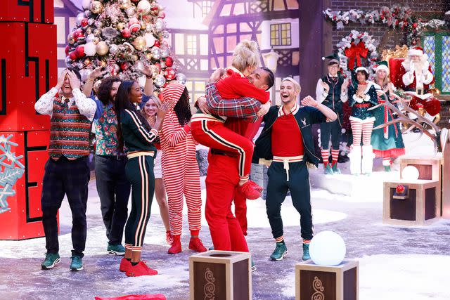 <p>Sonja Flemming/CBS</p> Winner Nicole Franzel and the cast of 'Big Brother Reindeer Games'