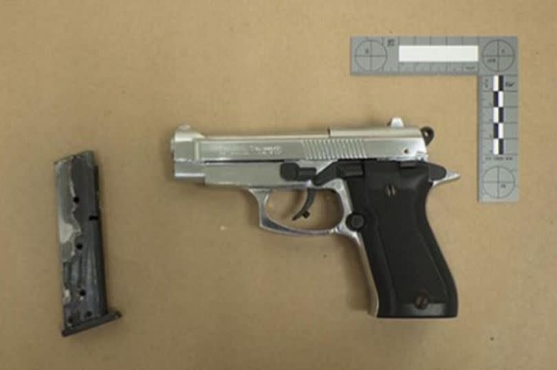 Drug dealer Stephen Leyson's semi-automatic pistol recovered during Operation Hilston