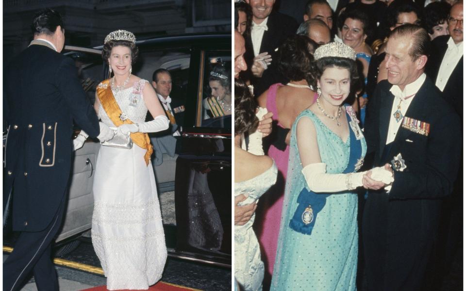 Queen Elizabeth II wearing opera gloves - Getty/Hulton Royals Collection