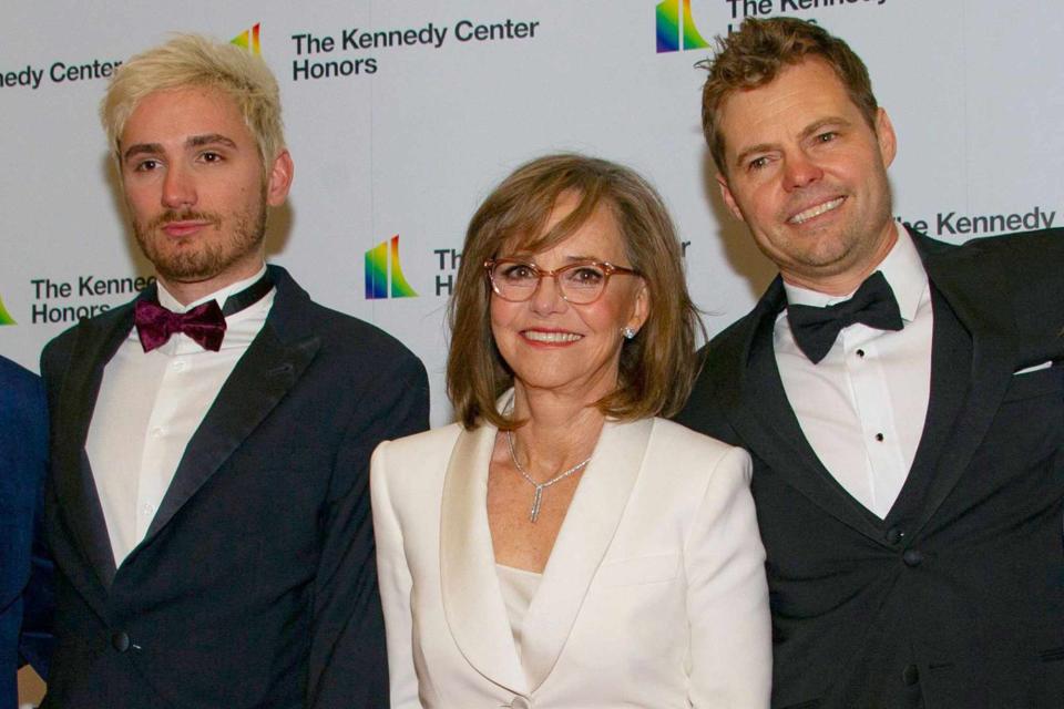 <p>Shutterstock</p> Sally Field and her sons Sam Greisman and Eli Craig at the the 42nd Annual Kennedy Center Honors on December 7, 2019.