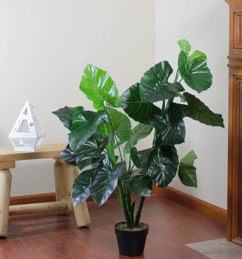 big leaf artificial potted plant