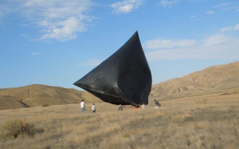 The Loon team chase an early prototype across California's Central Valley