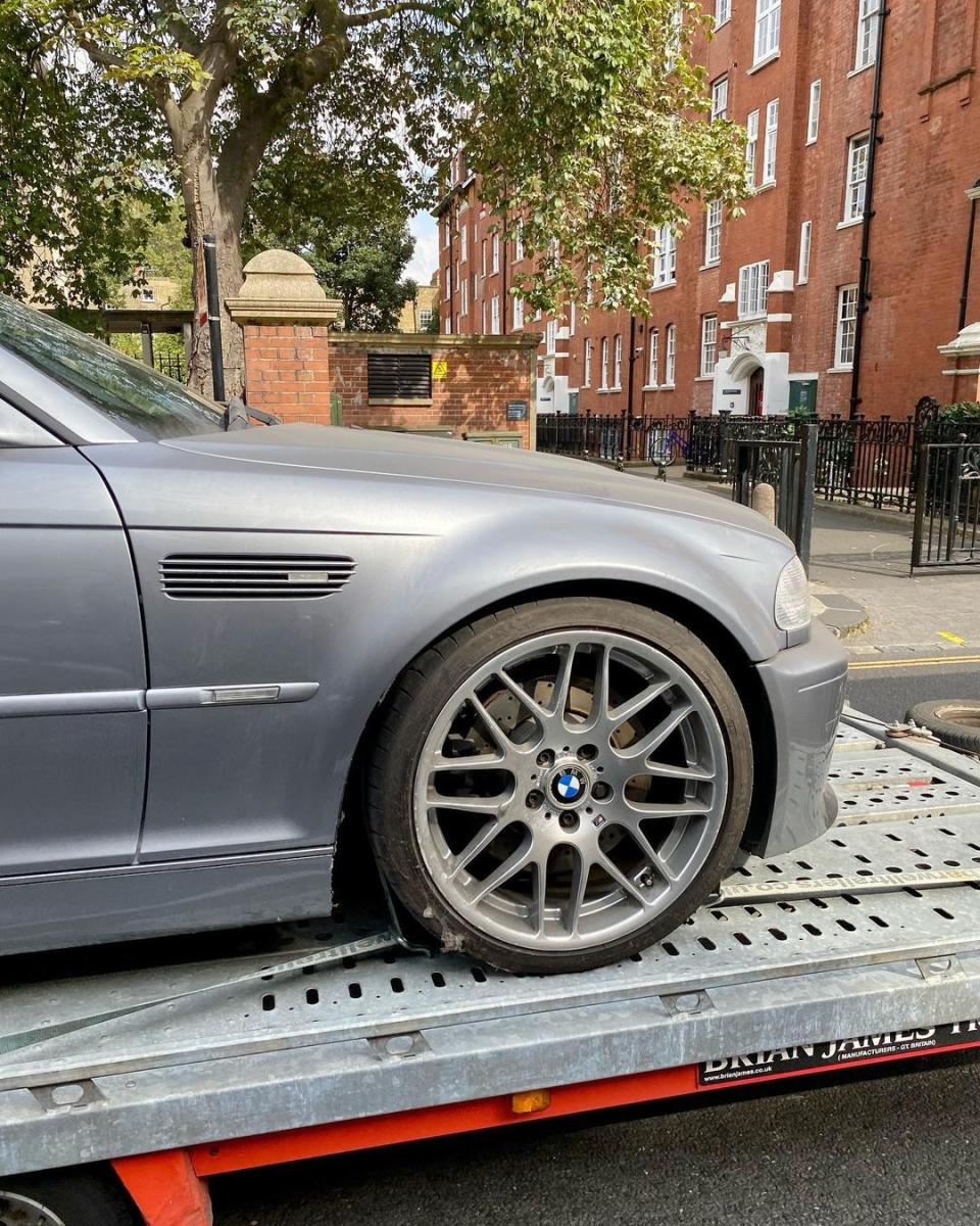 2004 BMW M3 CSL formerly neglected in a London parking garage.