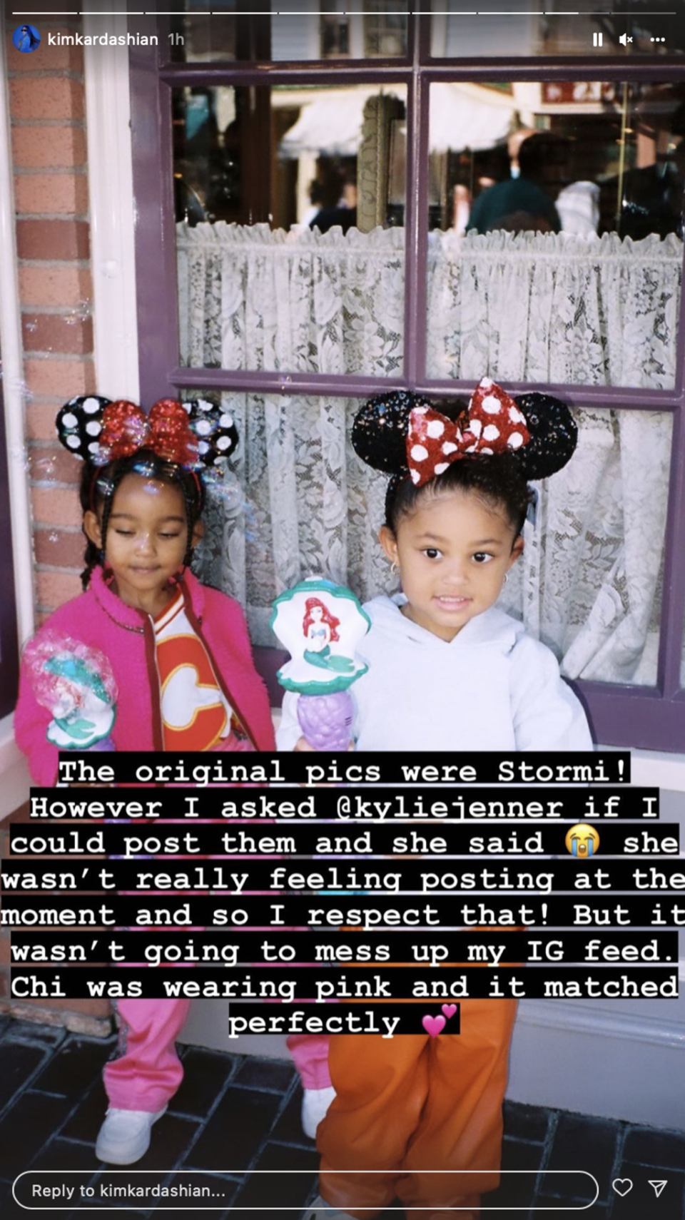 Kardashian revealed the original picture featured Kylie Jenner’s daughter, Stormi Webster (Instagram / Kim Kardashian)