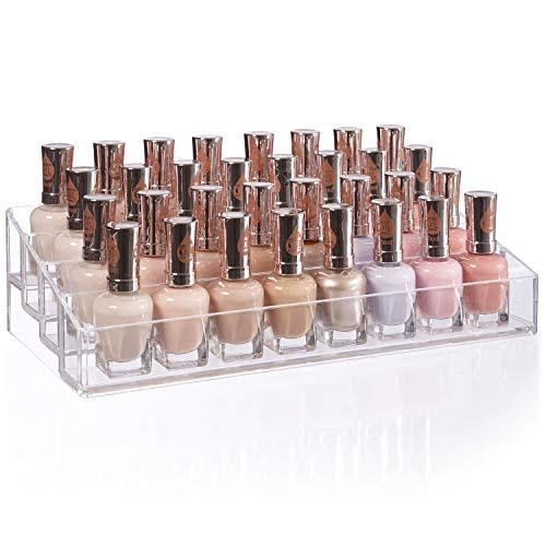 13) Clear Plastic Multi-Level Nail Polish Organizer