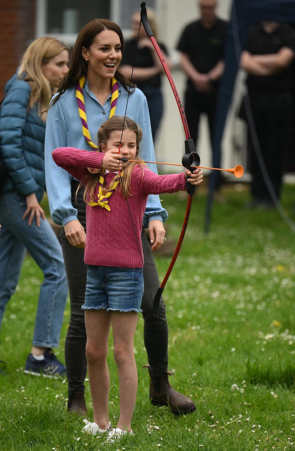 Princess Charlotte with her mother, Kate, at the Big Help Out, in Slough, in 2023. (Getty Images)