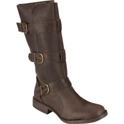 Tilly's flat brown buckle boots, $39.99.