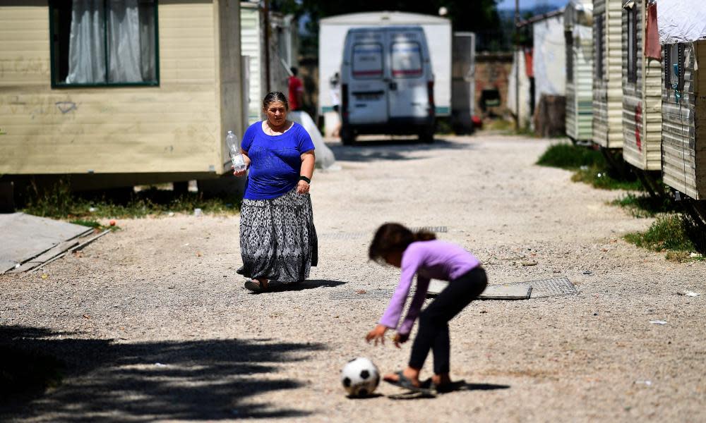 A Roma camp, managed by the Onlus Isola Verde association on the outskirts of Rome