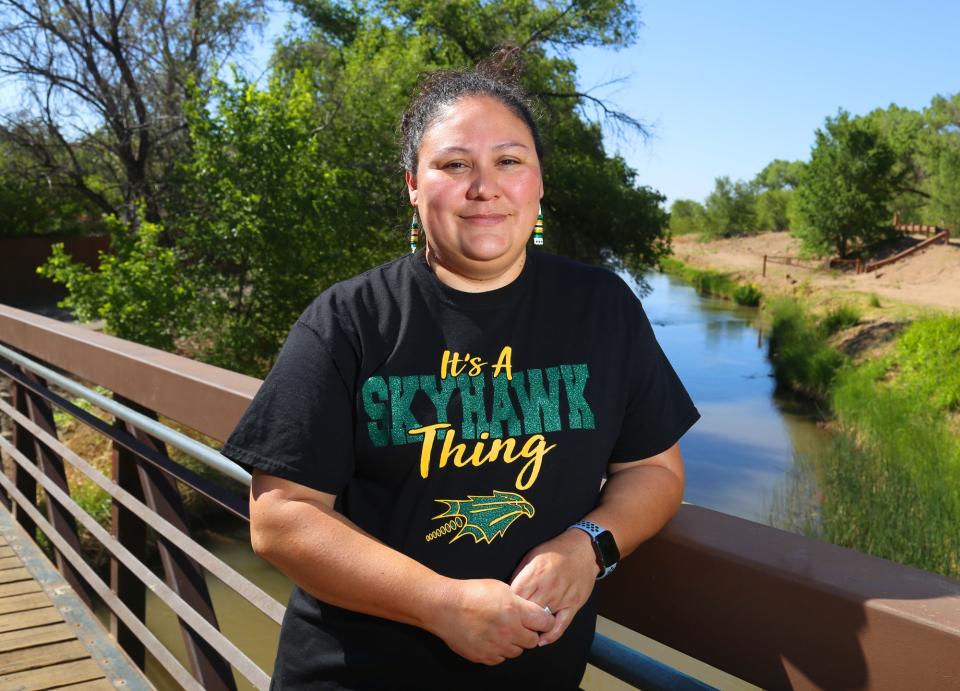 Guila Curley, who is Navajo, is the college and career readiness coordinator at Newcomb High School.
