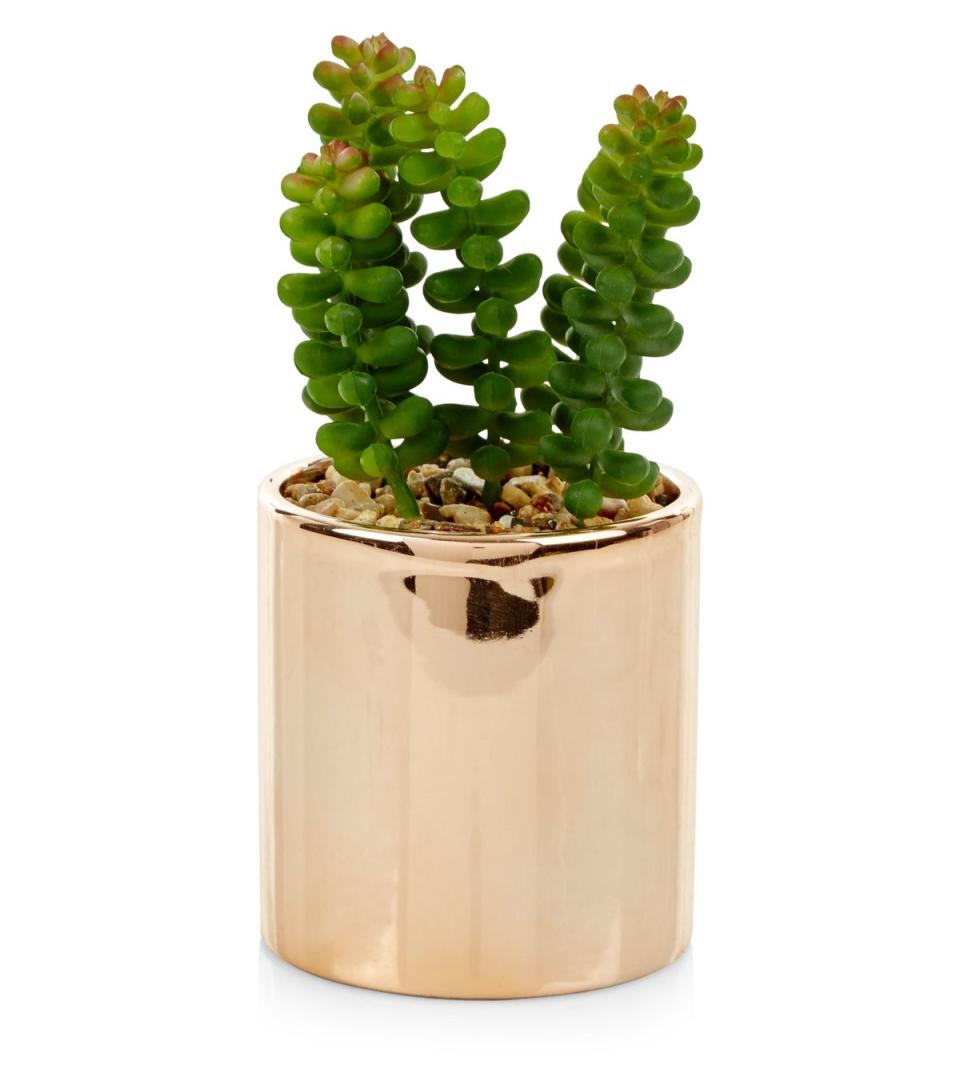 Rose Gold Artificial Succulent Pot