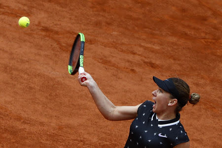 Tennis - French Open - Roland Garros, Paris, France - May 28, 2019. Romania's Simona Halep in action during her first round match against Australia's Ajla Tomljanovic. REUTERS/Kai Pfaffenbach