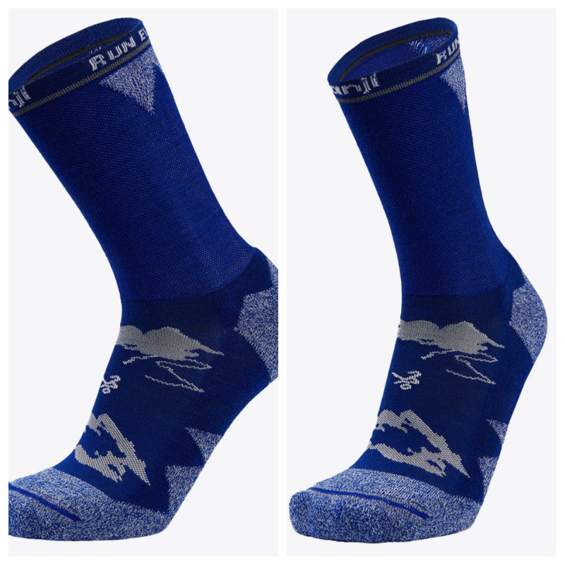 <p>Janji</p><p>Pad your footfalls with a lightweight but pillowy layer of cushioning. Running apparel maker Janji and South African sock producer Balega teamed up to create this sock that will prevent fatigue on your longest days. A V-shaped pattern contours to and supports the arch, while the deep heel pocket prevents bunching and slipping, which usually lead to blisters. Compression bands around the top of the cuff prevent it from sliding down your shin while you’re in motion. If the crew is too much fabric, the collaboration also includes a <a href="https://janji.com/products/janji-x-balega-no-show-sock-in-coral-h2o?_pos=3&_sid=6a12b21fc&_ss=r" rel="nofollow noopener" target="_blank" data-ylk="slk:no-show style;elm:context_link;itc:0;sec:content-canvas" class="link ">no-show style</a> ($18).</p><div><table><thead><tr><th>Pros</th><th>Cons</th></tr></thead><tbody><tr><td><p>Pillowy landings, sufficient support</p></td><td><p>Not as soft as other brands, thick for warm days</p></td></tr></tbody></table></div><ul><li><strong>Material: </strong>86% Drynamix recycled polyester, 10% nylon, 4% elastane</li><li><strong>Sock Height:</strong> Crew</li><li><strong>Cushioning: </strong>Maximum</li></ul><p>[$24; <a href="https://janji.com/collections/accessories/products/janji-x-balega-crew-sock-in-cascade-mountain" rel="nofollow noopener" target="_blank" data-ylk="slk:janji.com;elm:context_link;itc:0;sec:content-canvas" class="link ">janji.com</a>]</p>