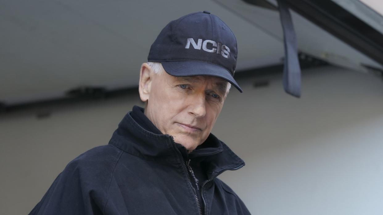  Gibbs in jacket and hat in NCIS. 