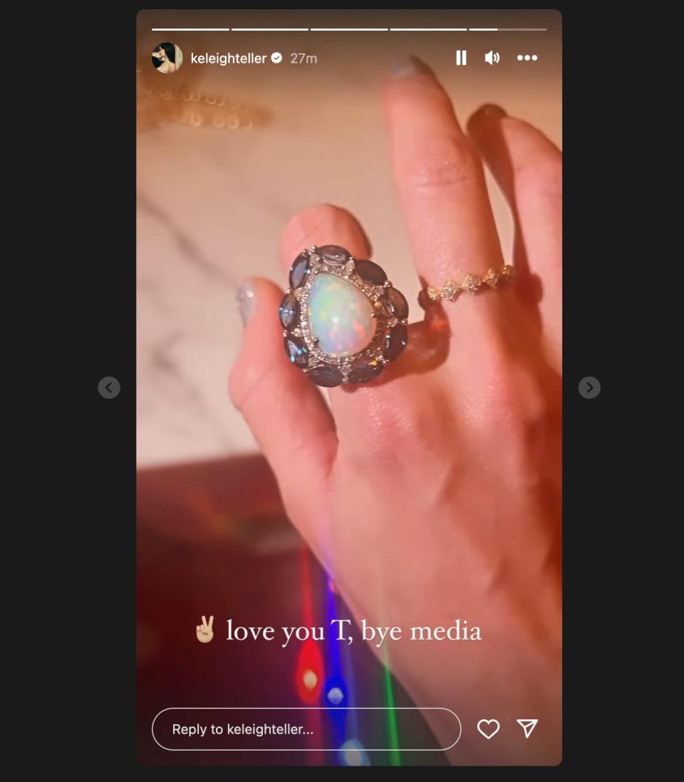 A screenshot of Keleigh Teller's Instagram story.