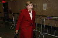 Attorney Gloria Allred arrives for the Harvey Weinstein rape trial, in New York, Friday, Jan. 24, 2020. (AP Photo/Richard Drew)