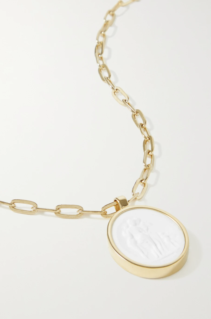 Cameo Gold-Plated Porcelain Necklace