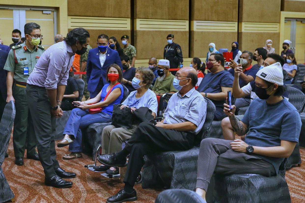 Minister of Science, Technology and Innovation Khairy Jamaluddin is pictured during a visit to the Covid-19 vaccination centre at the World Trade Centre Kuala Lumpur May 5, 2021. ― Picture by Ahmad Zamzahuri