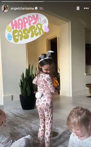 <p>angel carter conrad/Instagram</p> Angel Carter's daughter with a bunny tail and ears