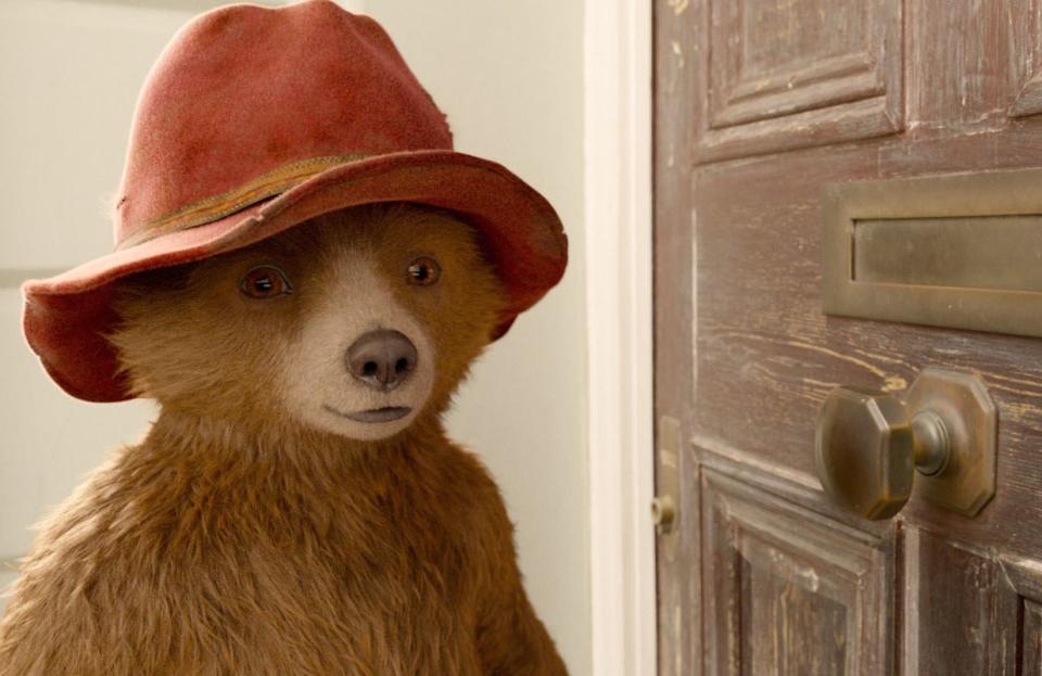 Paddington at the door.