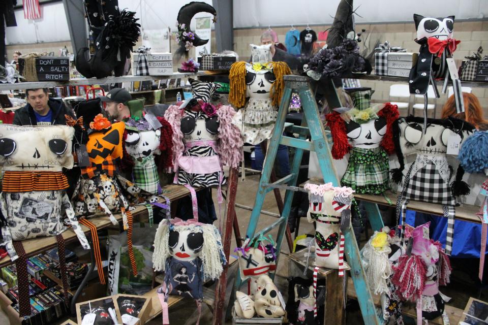 Some of the handmade dolls artist Kimberly Thon of The Paper Daisy offered at last year's Michigan Oddities and Horror Fest are shown. The show is returning to the fairgrounds this year.