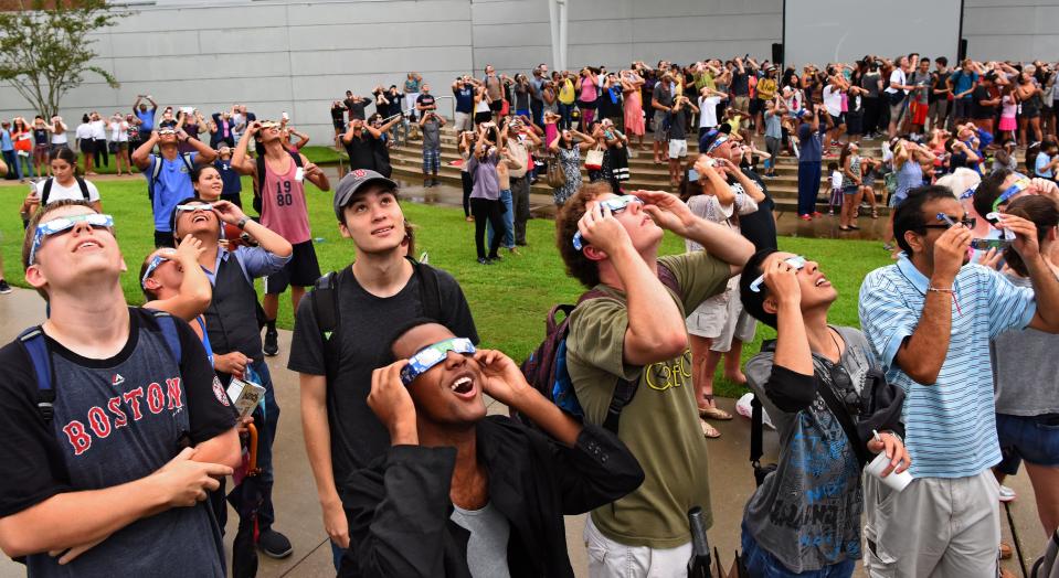 Big crowds at UNF waited out the clouds on Aug. 21, 2017, to see the solar eclipse.