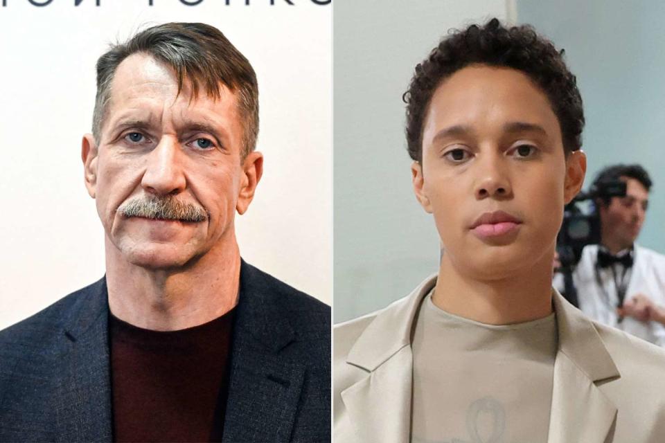 <p>ALEXANDER NEMENOV/AFP via Getty; Mike Coppola/Getty</p> From left: Viktor Bout and Brittney Griner