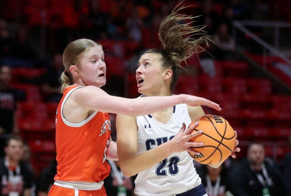 Syracuse plays Skyridge in a 6A girls quarterfinal basketball game at the Huntsman Center in Salt Lake City on Monday, Feb. 26, 2024. | Kristin Murphy, Deseret News